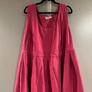eShakti Barbie hot PINK sleeveless dress custom plus size fit & flare